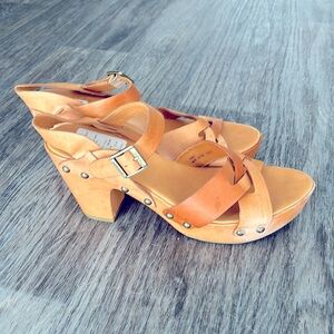 Kork Ease Deborah Natural Wedge Sandals Sz 10 NWT